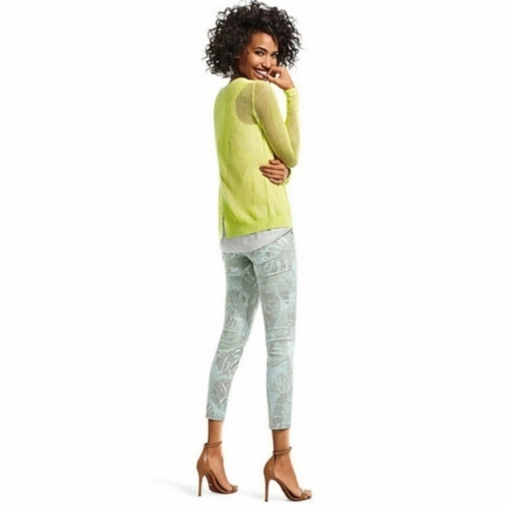 Cabi #227 Paradise Palm Leaf Cropped Skinny Jeans